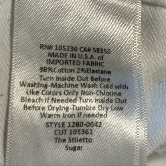 Current/Elliott Stiletto Skinny Jeans White 26 - Picture 10 of 10